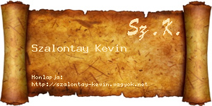 Szalontay Kevin névjegykártya