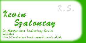 kevin szalontay business card